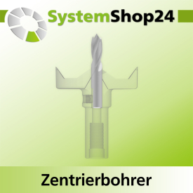 Systemshop24 Zentrierbohrer mit Zentrierspitze und Vorschneidern HSS M2 D6mm NL21mm GL41mm S6mm