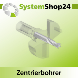 Systemshop24 Zentrierbohrer mit Zentrierspitze und Vorschneidern HSS M2 D6mm NL21mm GL41mm S6mm