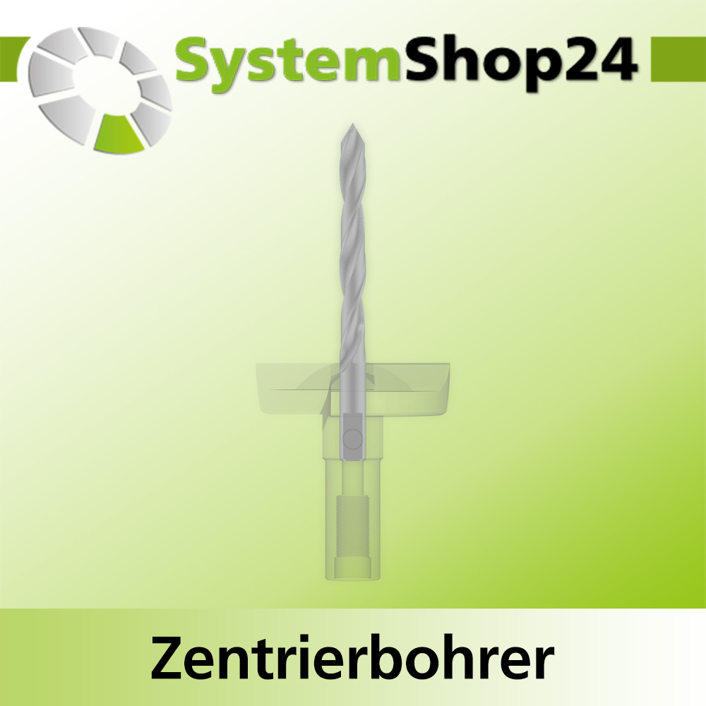 Systemshop24 Zentrierbohrer mit Zentrierspitze und Vorschneidern HSS M2 D6mm NL57mm GL77mm S6mm