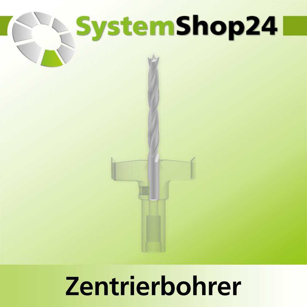 Systemshop24 Zentrierbohrer mit Zentrierspitze und Vorschneidern HSS M2 D6mm NL57mm GL77mm S6mm