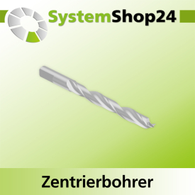 Systemshop24 Zentrierbohrer mit Zentrierspitze und Vorschneidern HSS M2 D6mm NL57mm GL77mm S6mm