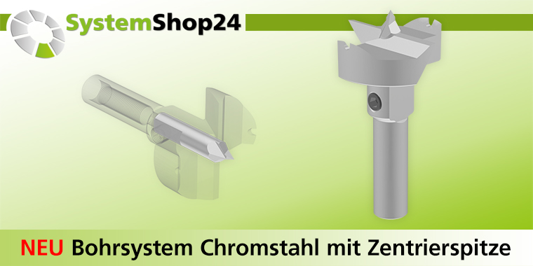 Bohrsystem Chromstahl mit Zentrierspitze Anwendung 1