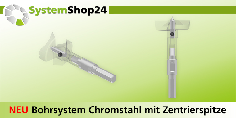 Bohrsystem Chromstahl mit Zentrierspitze Anwendung 2